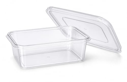 Packaging Mania Ltd 42 x 500ml Plastic Food Containers with Lids – BPA Free Reusable Meal Prep & Takeaway Containers, Microwave & Freezer Safe Food Storage Boxes for Lunches, Leftovers & Batch Cooking
