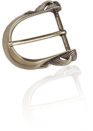FREDERIC HERMANO Gürtelschnalle Buckle 40mm Metall Messingfarben Geschwärzt - Buckle Forum - Dornschliesse Für Gürtel Mit 4cm Breite - Messingfarbenfarben Geschwärzt