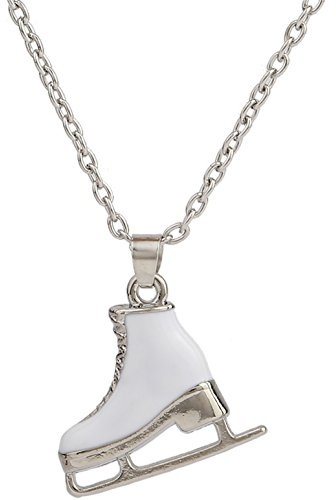 VASSAGO Collar con colgante de zapatos de patines de hielo, collar deportivo de patinaje artístico, accesorios para patinadores, regalos para mujeres y adolescentes, Zinc, No es una piedra preciosa