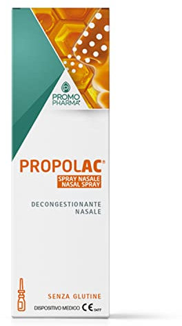 PropolAC Spray Naso - Dispositivo medico - Con acqua di mare ed estrato fluido di propoli - Spray nasale decongestionante - 15 ml
