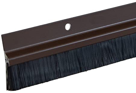 Joint de Porte en Aluminium Marron - Brosse de Recouvrement, Barre à Visser 1 m, Joint de Chambre, Boudin