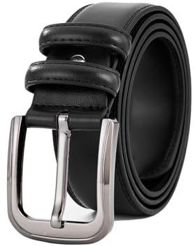 TEAMMAO Gürtel Herren,110CM-200CM Taillegürtel Schwarz Große Taille Ledergürtel 3,8CM Breit Jeans Casual Business Leder Gürtel mit Geschenkbox.(Schwarz,Taille 115-120cm (Gesamtlänge 140cm))