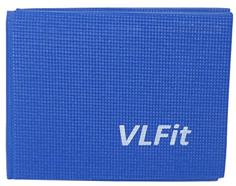 VLFit Klappbare Matte, Fitness, Yoga, Pilates - 6mm Sportmatte, rutschfest- Reise Yogamatte faltbar (BLAU)