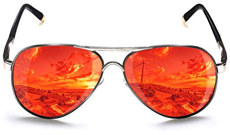 ROCKNIGHT Polarisierte Pilotenbrille für Herren Damen Metall Flat Top Sonnenbrille leicht Fahren UV400 Outdoor 58mmFlat Top
