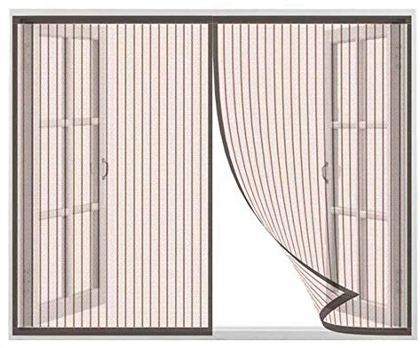 CHENG Tende zanzariere magnetiche 180x240cm, Zanzariera Porta Finestra Rete di Ottima qualità, Totalmente Magnetica Rete, Finestre A Battenti - Marrone