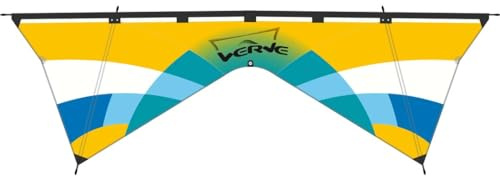 HQ Design - Verve, Vierleiner Lenkdrachen Flugdrachen Drachen für Jugendliche und Erwachsene ab 14 Jahren, 83x252cm, inkl. 50kp Dyneemaschnüre 4x25m auf Quad-Griffen, 2-5 Bft