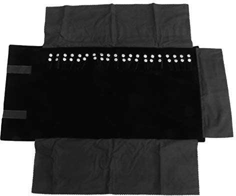 Cabilock Schmuckrolle Zur Aufbewahrung Von Halsketten Und Armbändern Schmuckbeutel Aus Robustem Für Reisen Und Zuhause Schwarz