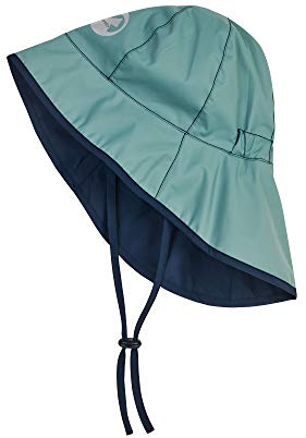 Finkid Tihku Grün - Atmungsaktiver wetterfester Kinder Südwester Hut, Größe S - Farbe Trellis - Navy