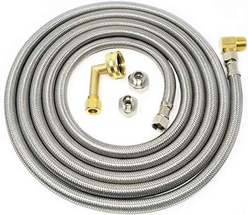 Dishwasher Hose Installation Kit - Premium Stainless Steel - Burst Proof Water Supply Line with 3/8 Compression Connections from Kelaro