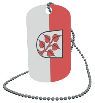 U24 Dog Tag Erkennungsmarke ID Tag an Kette Flagge Frauenau Alu 30 x 50 mm