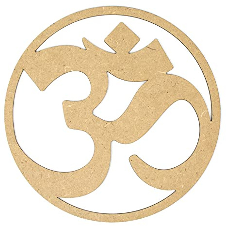 CONTRAXT Ohm zeichen Spirituelle deko holz. Mandala wandbild aus holz Vintage meditation zubehör indien indische om zeichen symbole deko buddha wanddeko esoterik dekoration (Ohm, MDF)