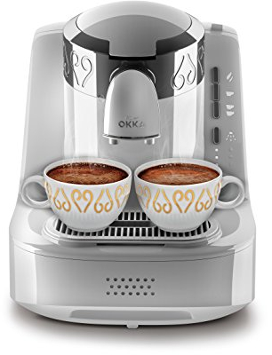 Arzum Okka Kaffemaschine Hochwertige Moderne Turkische Mokka Maschine OK002w weiß, Farbe: weiß chrom, Edelstahl