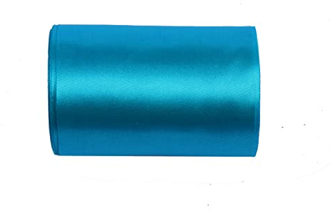 YYCRAFT 15,2 cm breites Satinband, Satin-Stoffspule für große Eröffnung, Schneiden, Zeremonie, Hochzeit, Geburtstag, Party, Dekoration, Geschenk, Handwerk (22 Yards, türkis)