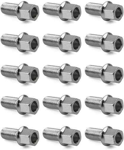 ROBUST 15 Pcs Standart Wheel Nut Stud Bolt 17mm Hex M14x1.5 27mm for Audi A2 A3 A4 TT Seat Ibiza Leon Skoda Fabia Octavia Superb Volkswagen Arteon Caddy Golf Polo Touran T-Roc 431601139A 8D0601139A