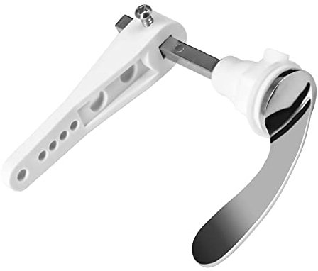 Toilet Flush Handle, SY7008 Alloy Toilet Handle, Adjustable Chrome Plated Handle Victorian Style Toilet Flush Handle Replacement for Toilet WC Cistern Tank (White)