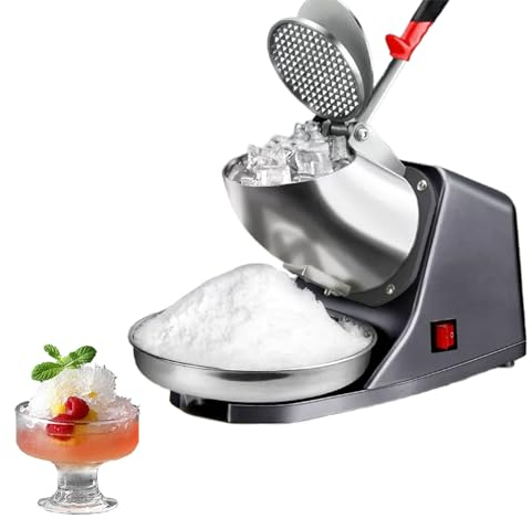 UZSPAC Quench Your Thirst with Our Ice Crusher Machine Electric and Slushy Maker! Quickly Ice and Create Perfect Slushies with 220V/50Hz Power and 1500 RPM Speed! Perfect for Parties and Summer Days!