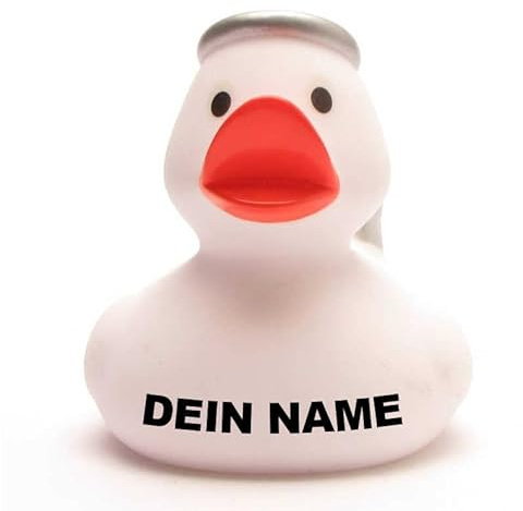 Badeente - personalisierbar (Engel (weiß) Ente)