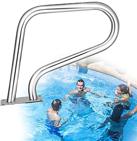 Pasamanos de piscina Pasamanos de piscina Fácil de instalar Pasamanos de piscina Ampliar la placa inferior Barandilla de pasamanos de piscina Capacidad de carga de 330 libras Barandilla de p