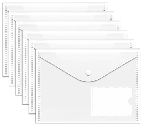 A5-Dokumentenmappe, 6 Stück, Kunststoffhüllen A5, mit Druckknopf, Dokumentenmappen, Druckknopf, Umschlag, Ordner, Taschen