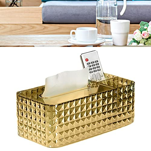 Taschentuchbox-Abdeckung, Multifunktionale Taschentuchbox, Wiederverwendbar, Durchsichtiger Kunststoff, Dekorativer Kosmetiktuchbox-Abdeckungshalter Für Badezimmer Und Schlafzimmer(Gold)