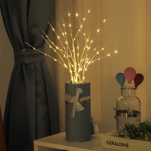 SKJJL Rami luminosi, 150 LED, rami di luci con timer, 8 modalità dimmerabili, 70 cm, rami di luci a LED con alimentatore, rami con illuminazione a LED, per decorazioni natalizie, interni, soggiorno,