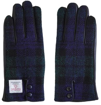 TAILORMAP Harris Tweed Winter Warm Touchscreen Warm Fahren Lammfell Leder Handschuhe