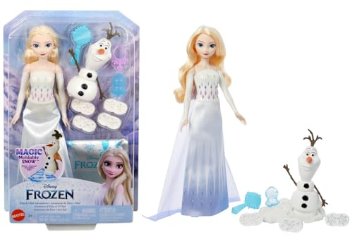 Mattel, Disney Frozen Abenteuerpuppe ELSA und Olaf für Mädchen ab 4 Jahren
