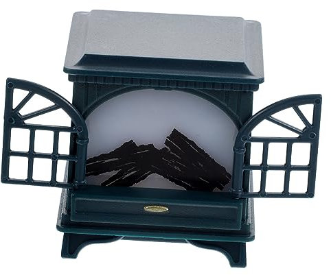 UPKOCH Puppenhaus Mini Litable Kaminofen Wärmer Simuliertes Brennholz Weihnachtsdekoration Möbelmodell (Grün) Kamin anzünden 1 Puppenhausmöbel im Maßstab 12 puppenstubenmöbel The Green