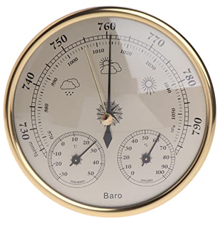 UNbit Barometer, Thermometer, Hygrometer, Wetterbarometer, traditionelles Barometer mit Temperatur und Luftfeuchtigkeit, Innen- und Außenwetter-Luftdruckmessgerät for zu Hause, analoge Barometer-Wette