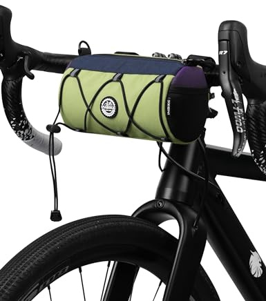 INBIKE Fahrrad Lenkertasche Satteltasche Multifunktionale Fahrradtasche Lenker Aufbewahrungstasche mit Schultergurt für MTB, Rennrad Schwarz ca.1,8L Grün