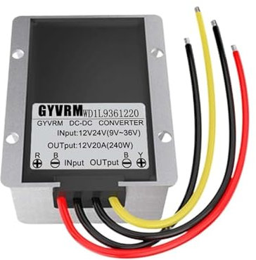 ONGCPQPEO Convertitore di Alimentazione for Auto DC-DC da 9-36 V a 12 V 15A20A25A stabilizzatore di Tensione ad Alta Potenza Stabilizzatore di Tensione da 12 V a 12 V(9-36V TO 12V 20A)