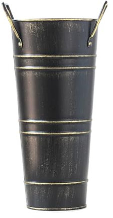 Elqubkan Porte-parapluies, Support de parapluie en métal, Support indépendant pour parapluie, Étagère de rangement de bâton, Seau à fleurs françaises, Seau à parapluie au sol