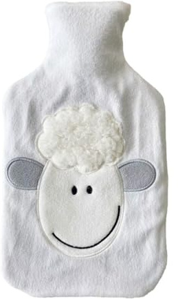 Bolsa de agua caliente 2L, fabricada en goma y lana, ideal para aliviar el dolor muscular y mantener el calor.