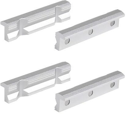 SWAWIS 125mm Mors de Protection pour Étau, 1 Paire de Mâchoires de Protection pour Étau avec Prismes et Aimants, Aluminium