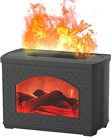 Diffusore di oli essenziali a forma di fiamma, silenzioso, 270 ml, alimentato tramite USB, senza acqua, auto-spegnimento, simulazione di nebbia di fiamma, aromaterapia, umidificatore per casa, camera
