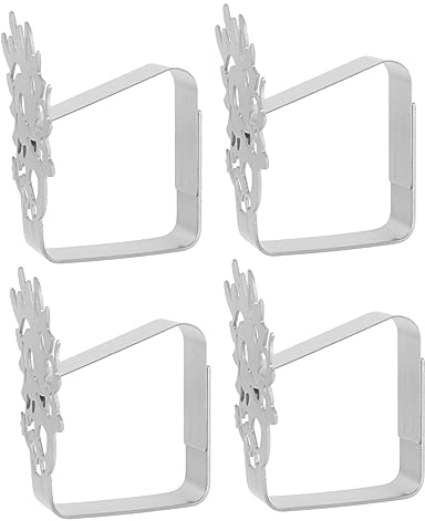 Alipis Pinzas para Mantel de Acero Inoxidable Dragón 4 Piezas