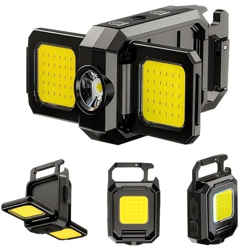Homonic Mini Inspektionsleuchten, 1200 Lumen Arbeitsleuchte LED Werkstattlampe Magnetisches Mechanikerlicht Tragbare Arbeitslampe,6 Lichtmodi COB Taschenlampe für Auto Reparatur Wandern (4)