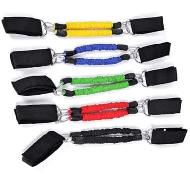 SUPVOX Bande de Résistance Cheville Élastique pour Entraînement Fitness Mobilité et Renforcement Musculaire Anneaux Confortables Adaptée à Usage Intérieur et Extérieur Couleur Aléatoire