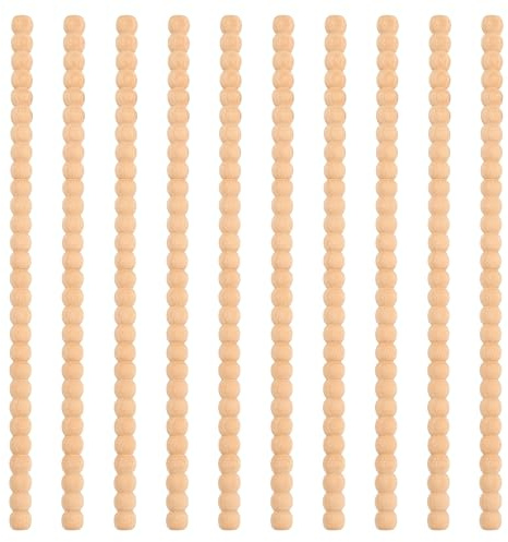 MAIXINNEW Lot de 10 Moulures Décoratives en Bois Perles | Moulure Decorative non Finies, Garniture Decorative Bois pour Portes, Plans de Travail de Cuisine et Étagères