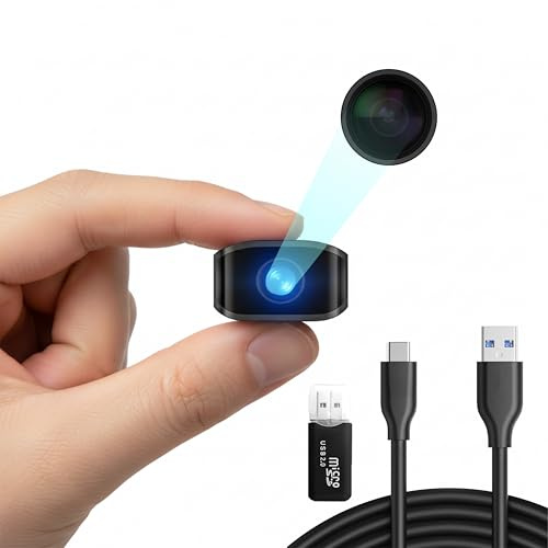 SABOSOWA Mini Kamera überwachungskamera – HD 1080P-Niñera-/Bürokamera –Sicherheitskamera mit Bewegungserkennung, Gravitationssensor und Nachtsichtfunktion Ohne WiFi.