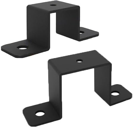 Collier de serrage pour tube carré Supports en U acier au carbone (2 ou 4 pièces) for poteaux de clôture, tuyaux et rampes - Fournitures jardin(2pcs 1in)