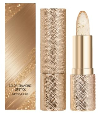 pH & Temperatur Lippenstift mit Farbwechsel-Effekt, Transferfester Lipgloss als Lippenbalsam mit individuellem Rosaton, Feuchtigkeitsspendende Kosmetik für weiche Lippen (#1, 24g)