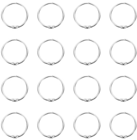 Homoyoyo 20pcs Metal Snap Book Rings Loose Leaf Binding Rings for Index Cards Flash Cards Office Organizer