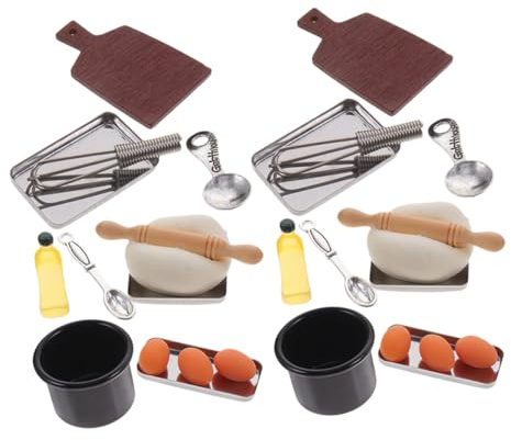 GARIOUANS Set da 2 Utensili da Cucina in Miniatura, Modelli Realistici per Decorazione Casa delle Bambole, Accessori da Forno per Arredamento Cucina in Piccole Case