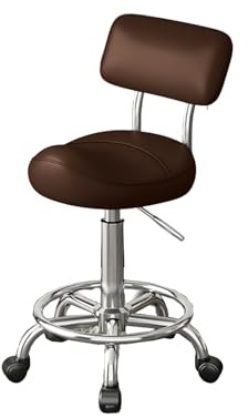 Sadelpall med ryggstöd, ergonomiskt utformad sadelstol, justerbar höjd, lämplig for skönhetssalonger, spa och kontor(Color-3)