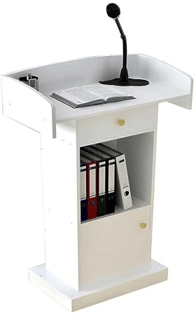 Generico Leggio Portatile in Legno con cassetto - Moderno podio da Pavimento da 48,8 Pollici per chiese, scuole, Eventi e banchi Reception - Elegante Soluzione di Presentazione per relatori e Present