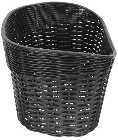 Toddmomy Cesta para Bicicleta Manillar Delantero Pequeña de Plástico Resistente Color Negro Estilo Vintage Práctica y Portátil para Ciclismo Urbano Gran Capacidad de Almacenamiento