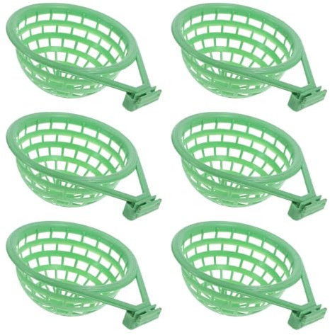 FOMIYES Lot de 6 Nids en Plastique Vert pour Petits Oiseaux, Bol de Nidification Sécurisé et Confortable, pour Incubation, Reproduction Perruches et Pinsons, Accessoires Oiseaux Cage
