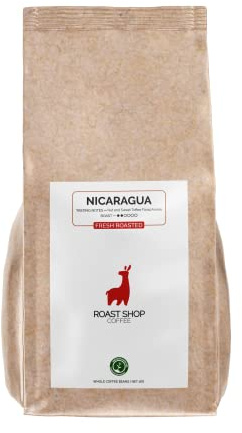 Roast Shop Coffee, 1kg Nicaragua, Roasted in Small Batches, Arabica Beans, Light Roasted, Delicious and Smooth, Seasonally Sourced