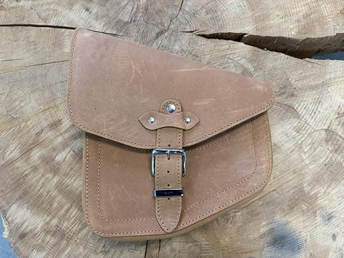 ORLETANOS Satteltasche Odin Lightbrown Hellbraun kompatibel mit Harley Davidson HD Schwingentasche Seitentasche Saddle Bag Leder Tasche